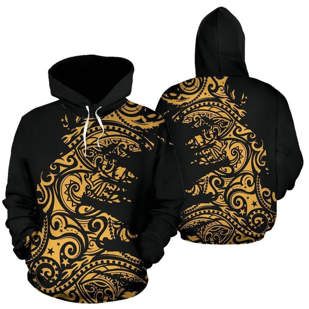 Polynesian Hoodie Painting Gold HC2901-Apparel-Huyencass-Hoodie-S-Vibe Cosy™