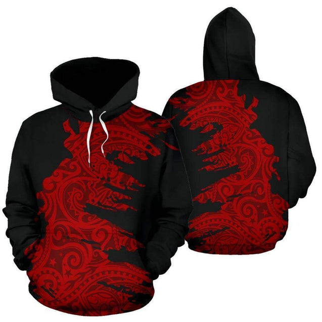 Polynesian Hoodie Painting Red HC2904-Apparel-Huyencass-Hoodie-S-Vibe Cosy™