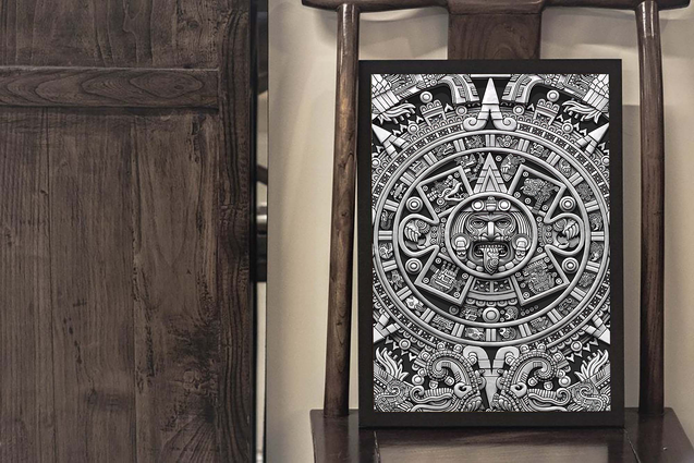 Mexico Aztec Poster Vertical 3D Printed DA17042104