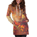 All Over Printed Parrots Hoodie Dress H149B-Apparel-HbArts-Hoodie Dress-S-Vibe Cosy™