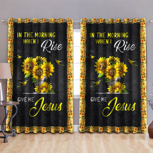 In The Morning When I Rise Give Me Jesus - Jesus Blackout Thermal Grommet Window Curtains TA-Curtains-TA-52'' x 63''-Vibe Cosy™