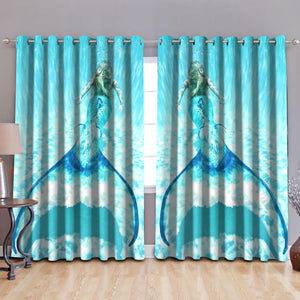 Be A Mermaid And Make Waves Window Curtains by SUN QB07032003-Curtains-SUN-52'' x 63''-Vibe Cosy™