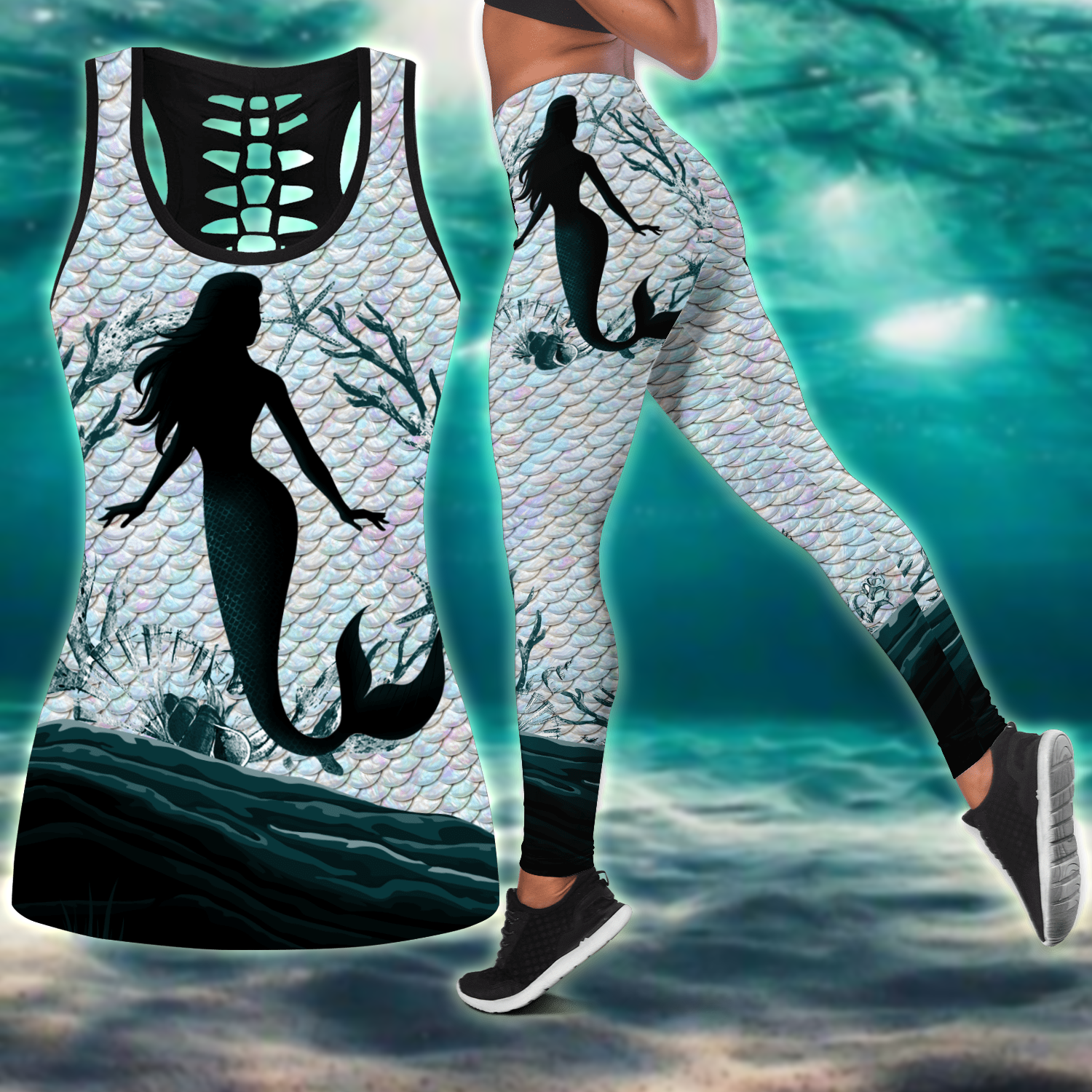 Be A Mermaid And Make Waves Combo Legging + Tank Limited by SUN QB07062001-Apparel-SUN-S-S-Vibe Cosy™