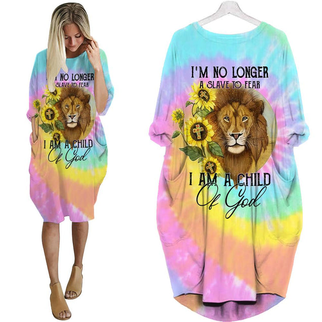 I Am A Child Of God Batwing Pocket Dress QB27092011-Apparel-TA-S-Vibe Cosy™