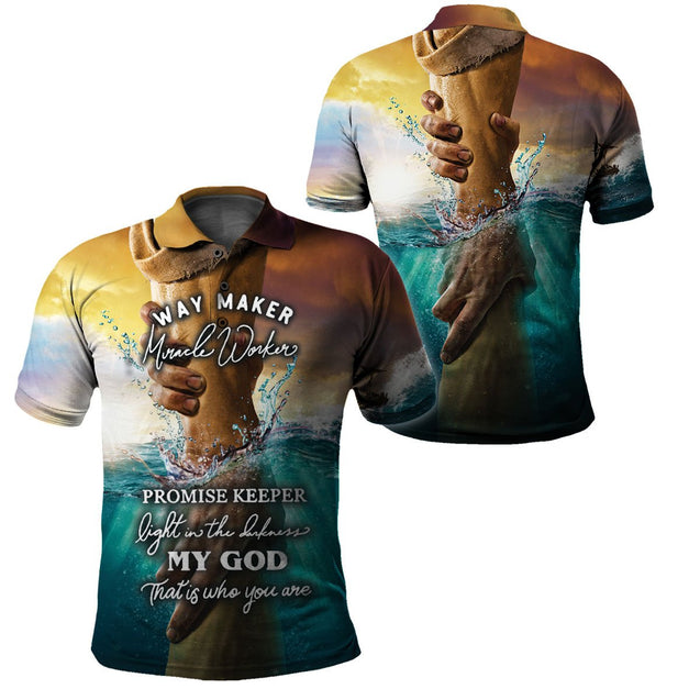 3D TRENDING WAY MAKER MIRACLE WORKER SHIRT-Apparel-HP Arts-Polo Shirts-S-Vibe Cosy™