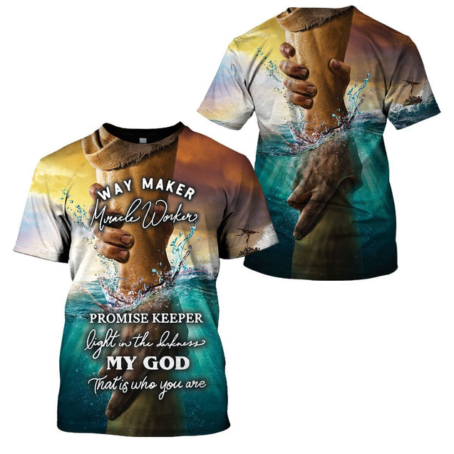 3D TRENDING WAY MAKER MIRACLE WORKER SHIRT-Apparel-HP Arts-T-Shirt-S-Vibe Cosy™