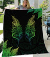 New Zealand Aotearoa Light Silver Fern Painting Art Quilt ML