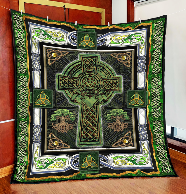 Premium All Over Printed Irish Tree Of Life Quilt MEI