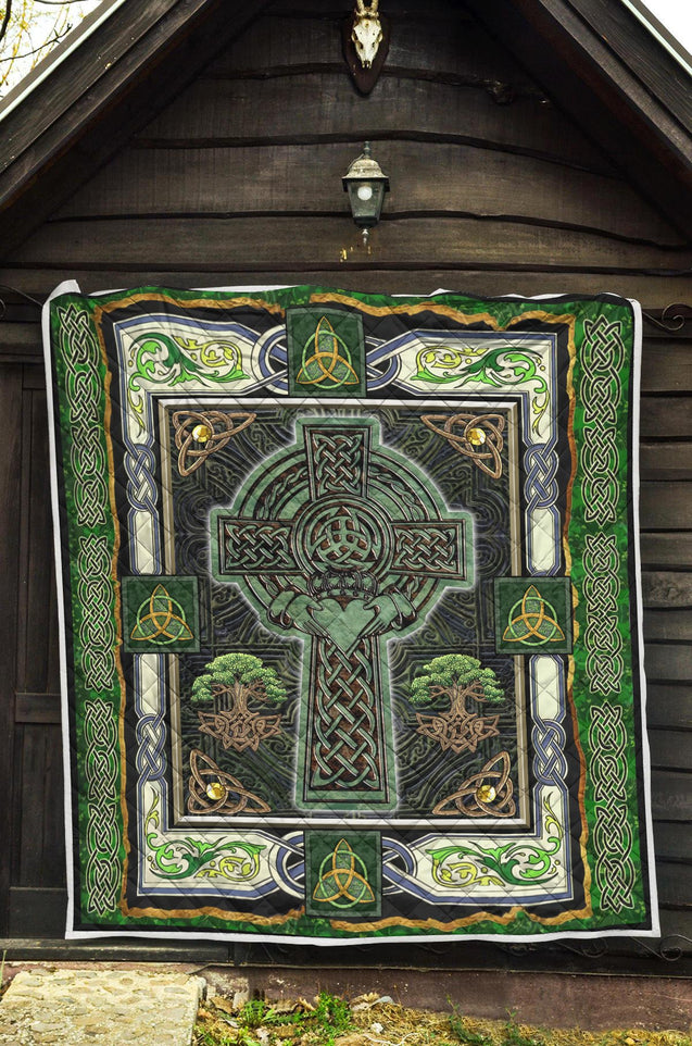 Irish Cross- Saint Patrick Day Soft and Warm Celtic Blanket XT