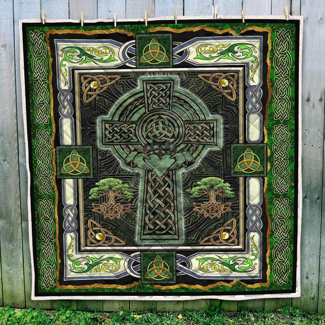 Irish Cross- Saint Patrick Day Soft and Warm Celtic Blanket XT