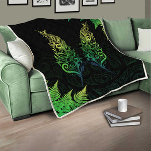 New Zealand Aotearoa Light Silver Fern Painting Art Quilt ML