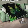 New Zealand Aotearoa Light Silver Fern Painting Art Quilt ML