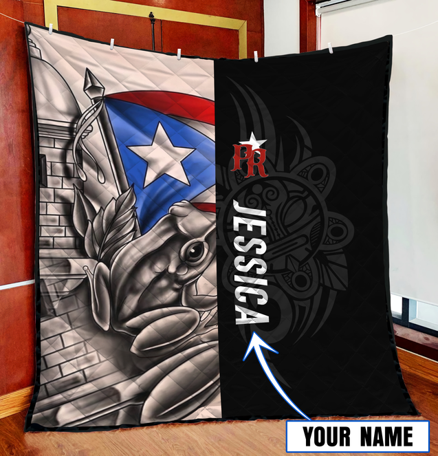 Customize Name Common Coquí Puerto Rico Quilt Blanket MH23022104