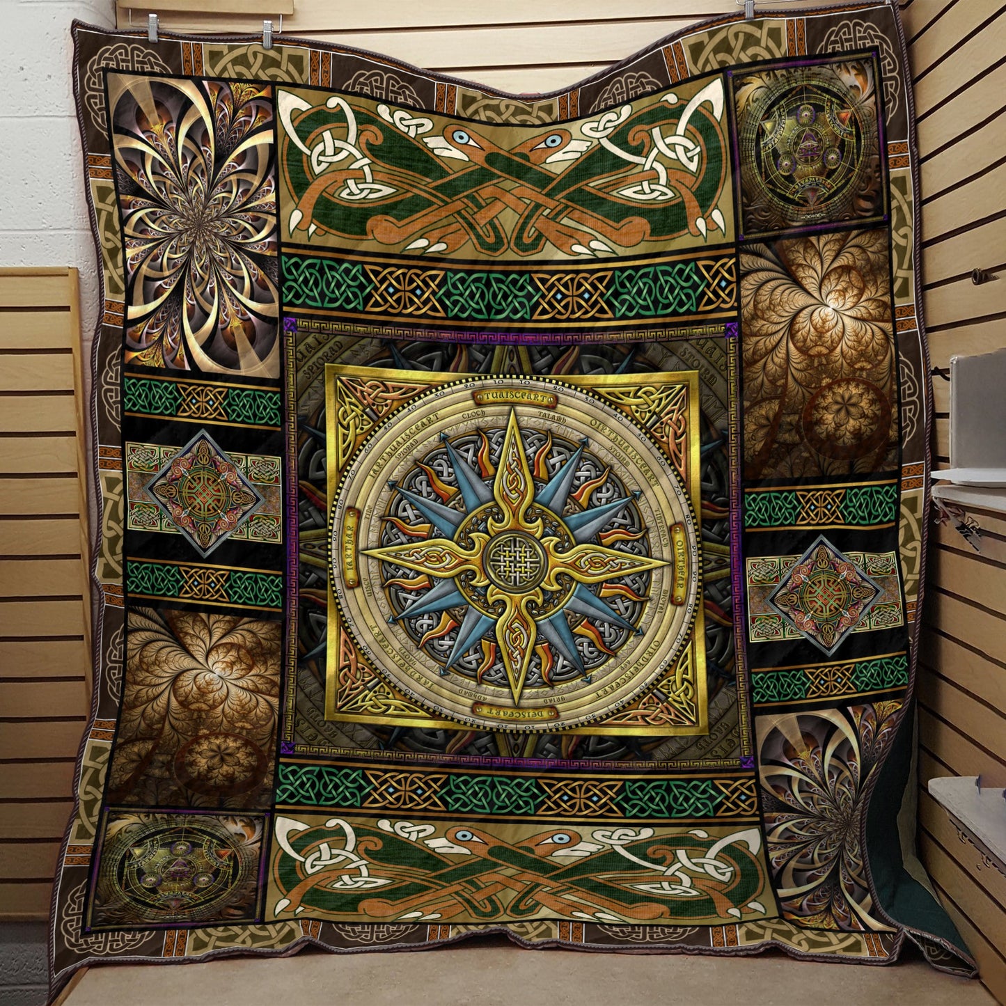 Celtic Compass 3D All Over Printed Quilt