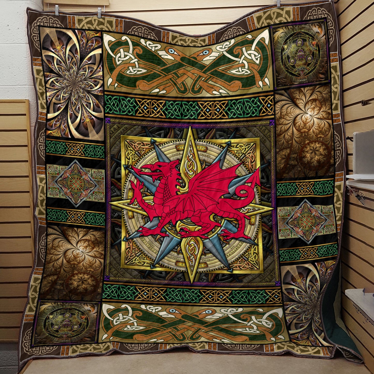 Celtic Compass 3D All Over Printed Quilt