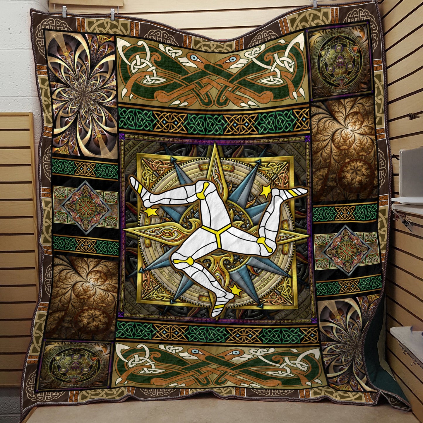 Celtic Compass 3D All Over Printed Quilt