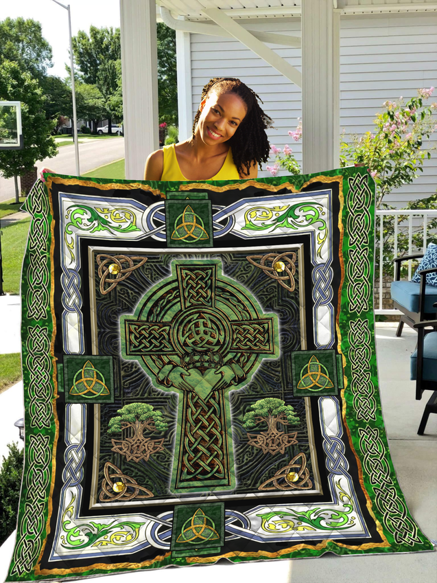 Premium All Over Printed Irish Tree Of Life Quilt MEI