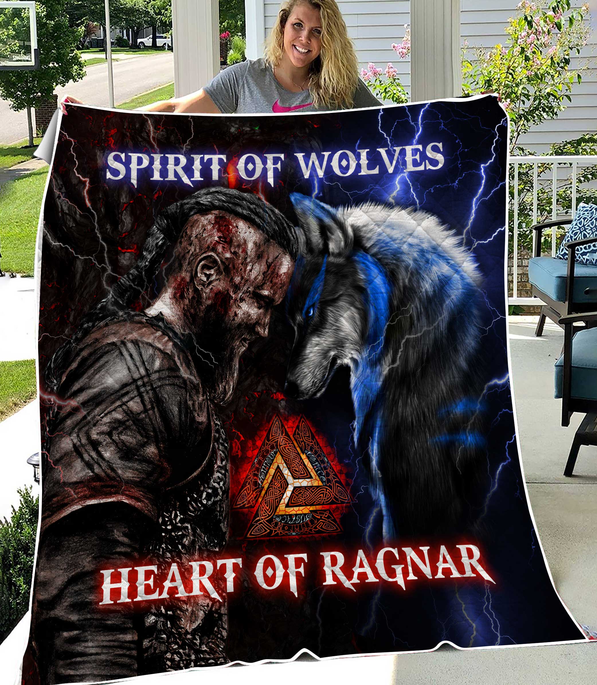 Viking 3D All Over Printed Quilt