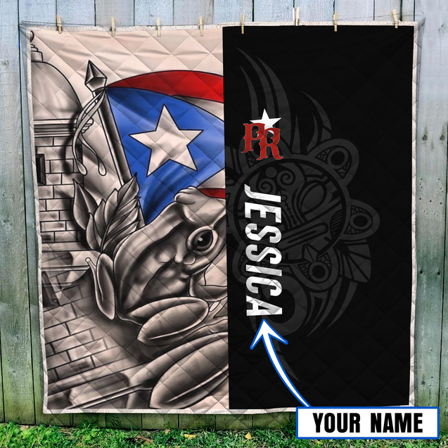 Customize Name Common Coquí Puerto Rico Quilt Blanket MH23022104