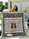 Deer Couple Customize Name Quilt