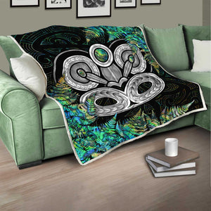 New Zealand Aotearoa Maori Tiki Silver Fern Paua Shell Painting Art Quilt ML