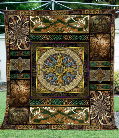Celtic Compass 3D All Over Printed Quilt