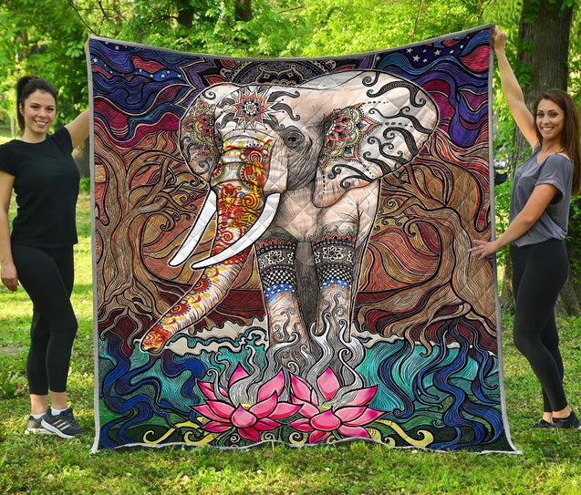 Mandala Elephant Quilt