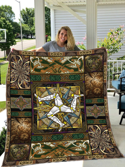 Celtic Compass 3D All Over Printed Quilt
