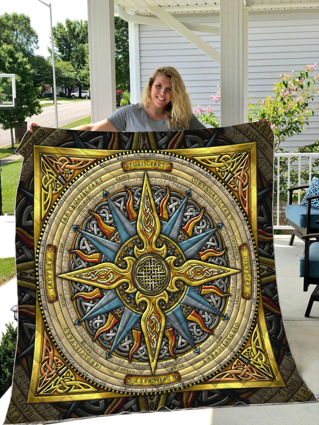 Celtic Compass 3D All Over Printed Quilt