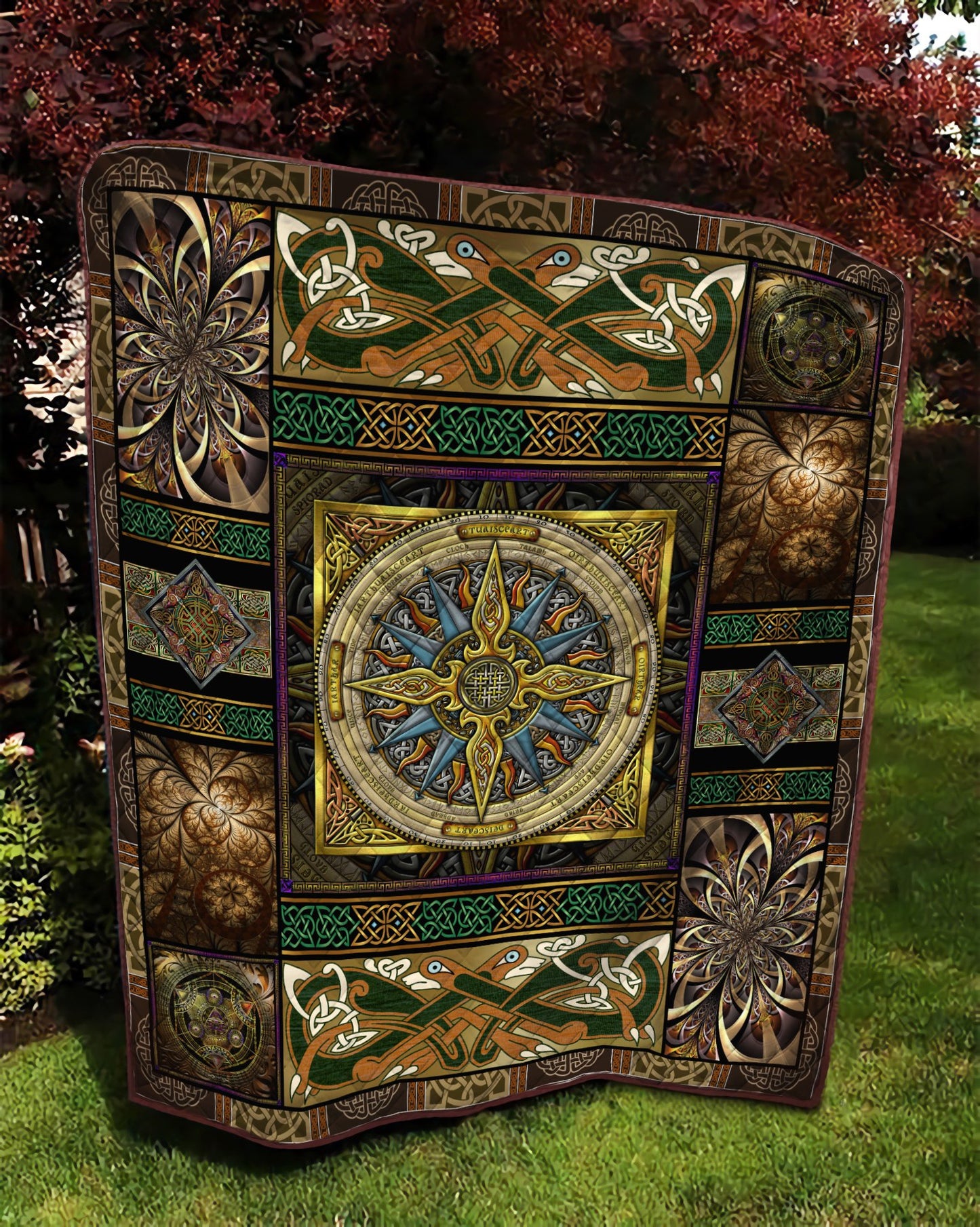 Celtic Compass 3D All Over Printed Quilt
