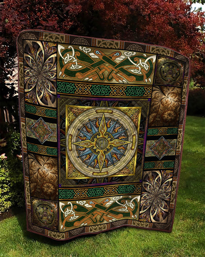 Celtic Compass 3D All Over Printed Quilt
