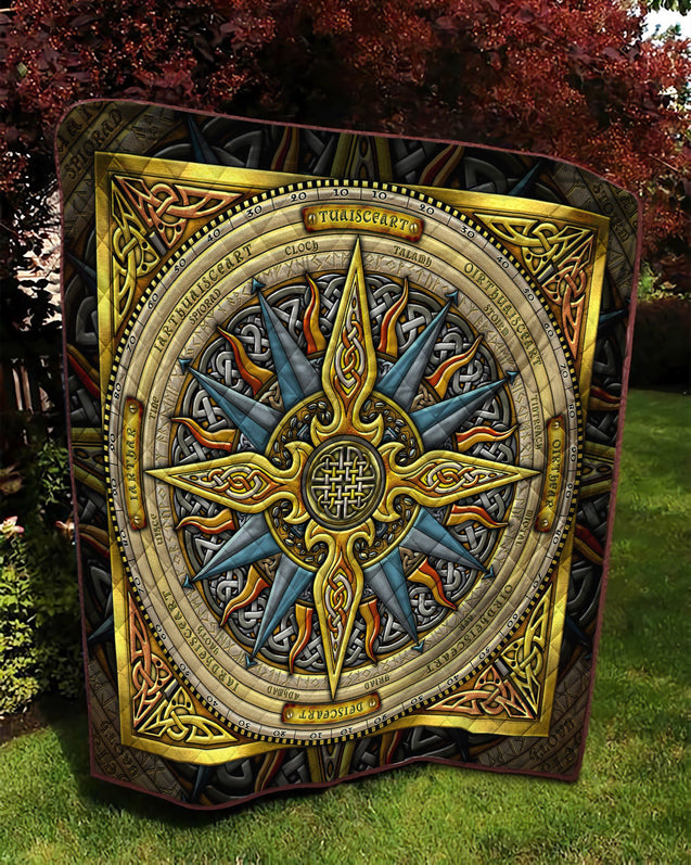 Celtic Compass 3D All Over Printed Quilt