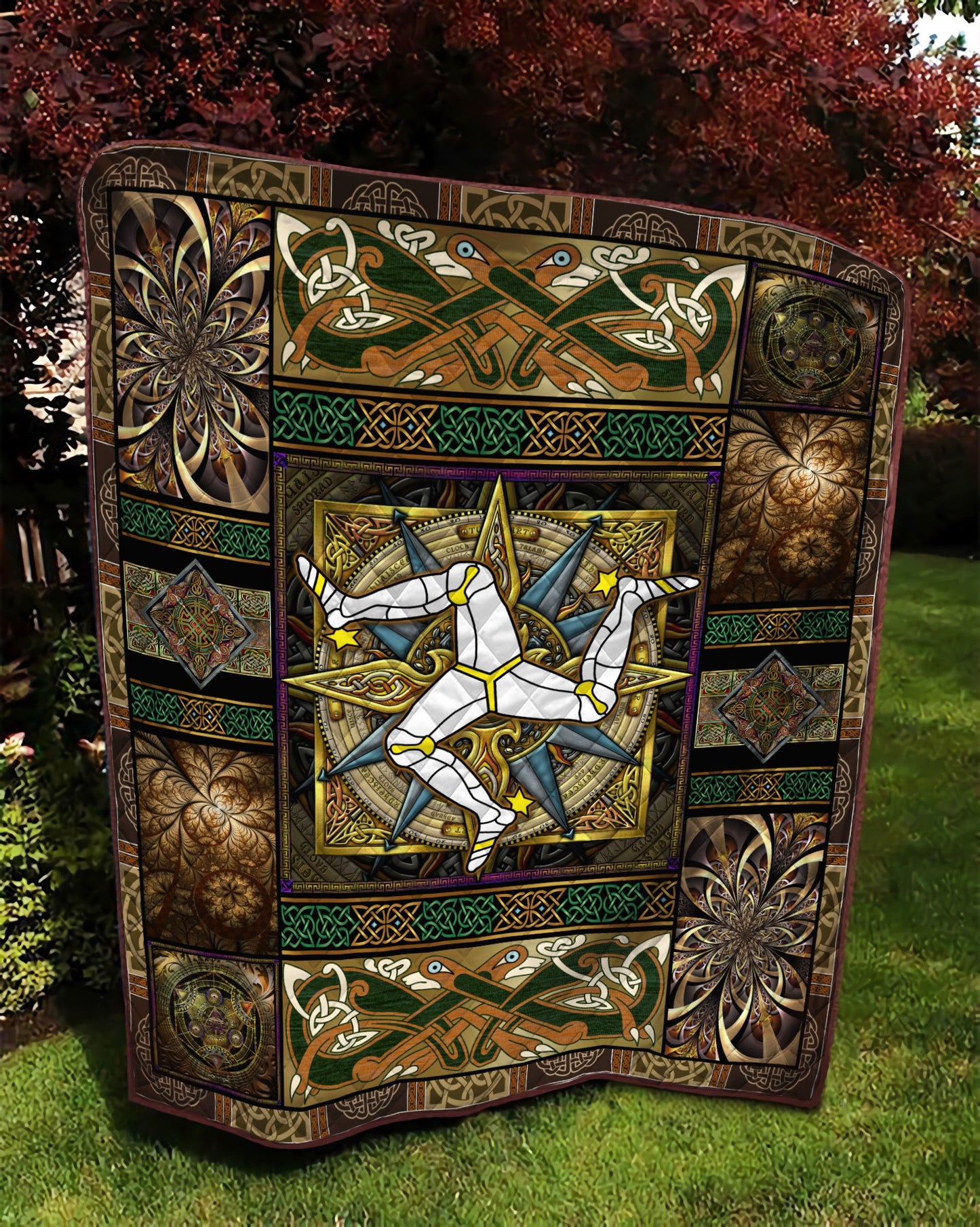 Celtic Compass 3D All Over Printed Quilt