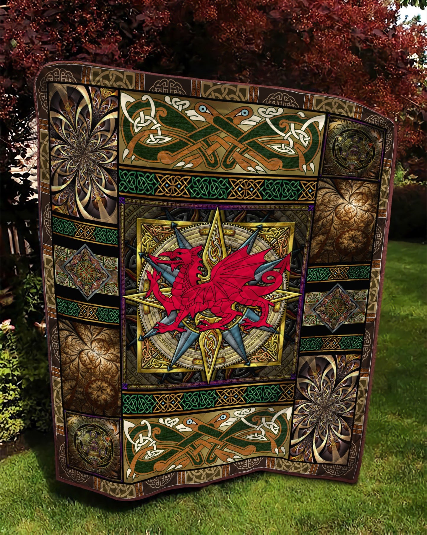 Celtic Compass 3D All Over Printed Quilt