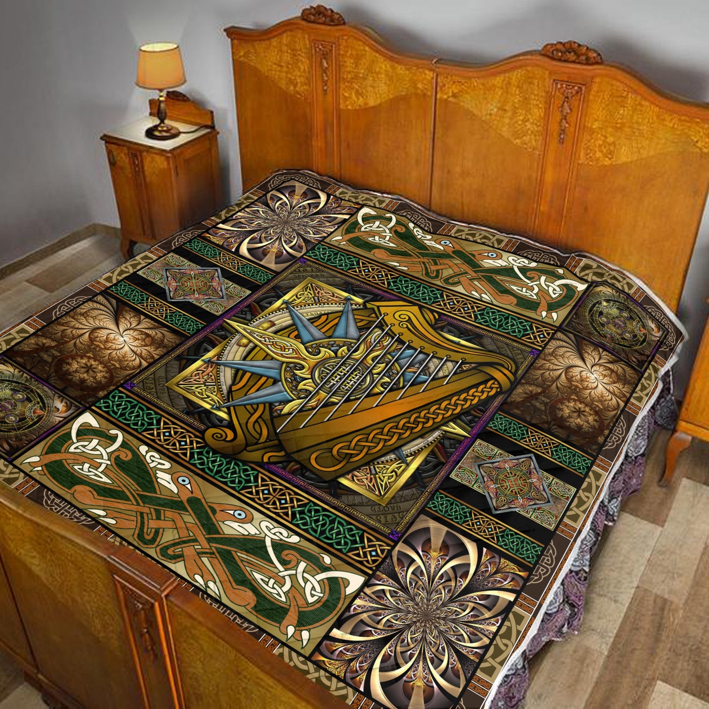 Celtic 3D All Over Printed Quilt