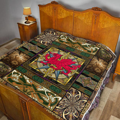 Celtic Compass 3D All Over Printed Quilt