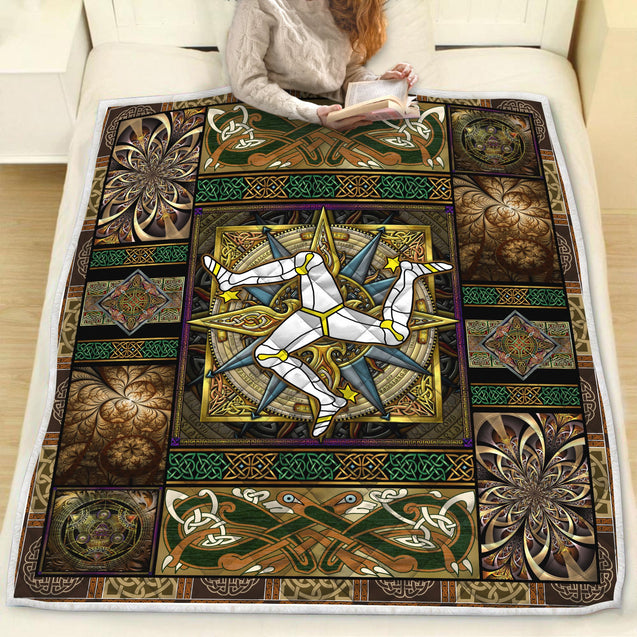 Celtic Compass 3D All Over Printed Quilt