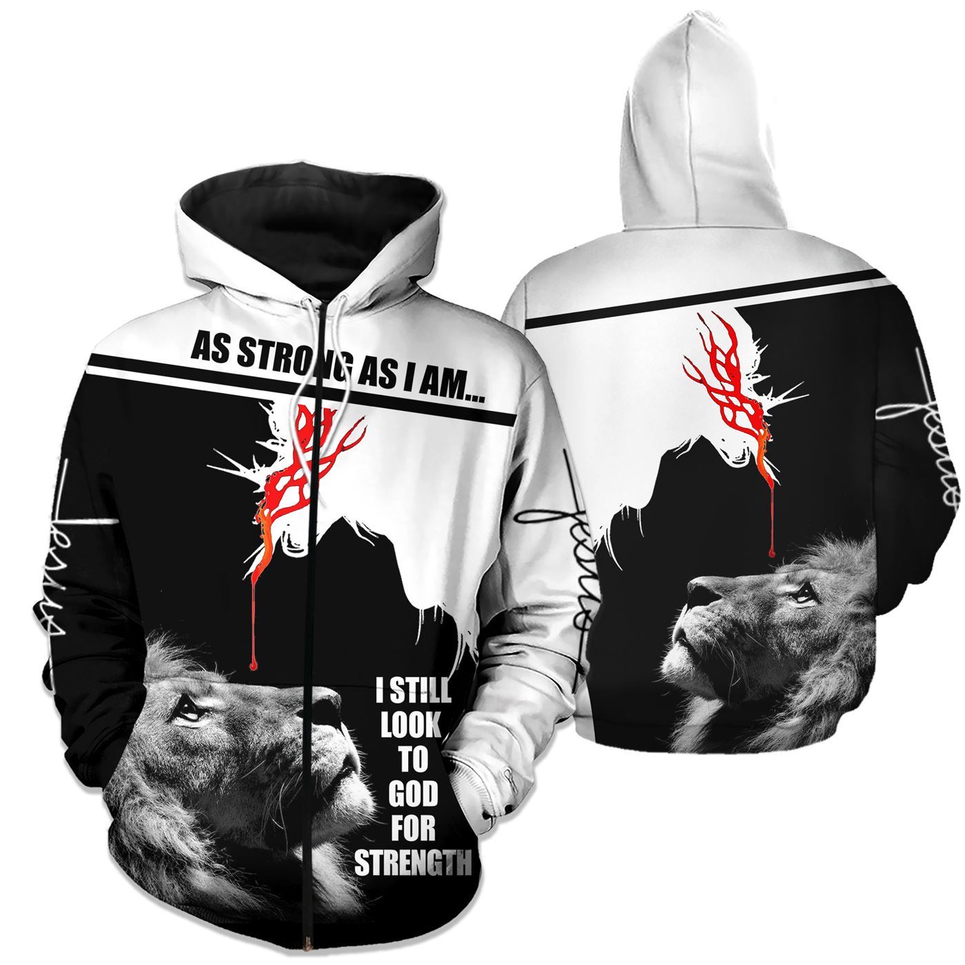 As Strong As I Am 3D All Over Printed Shirts For Men and Women PL240306-Apparel-PL8386-Zipped Hoodie-S-Vibe Cosy™