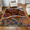 Aboriginal Brown Circle Dots Australia Indigenous Painting Art Rug