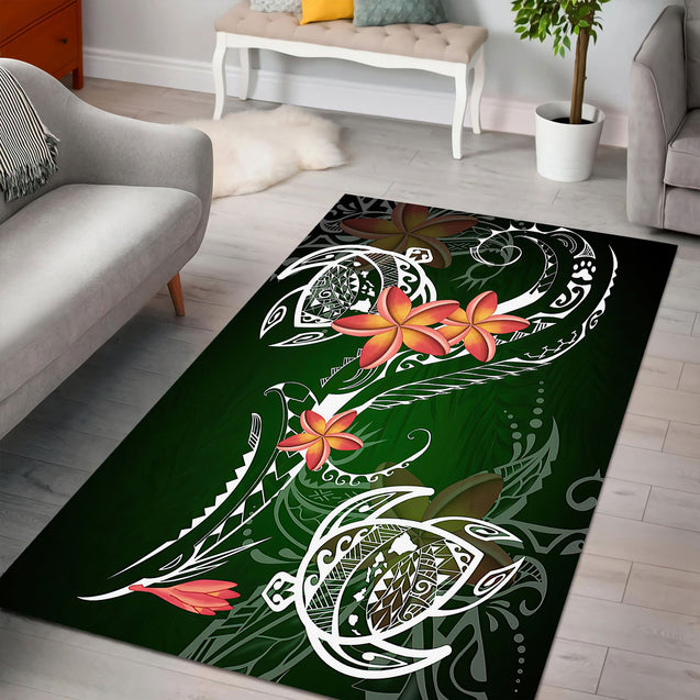 Amazing Polynesian Frangipani And Tattoo Hawaii Style Rug ML NTN24032106