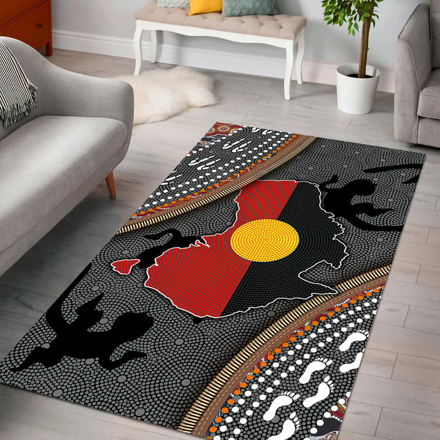 Aboriginal dots Zip pattern 3D design printed Rug