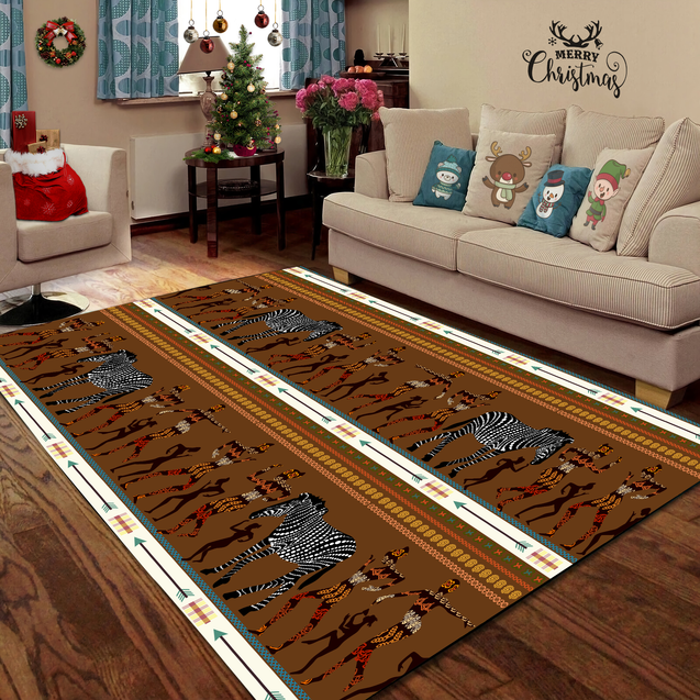 Aboriginal Zebra Dancing women Australia Culture art Rug