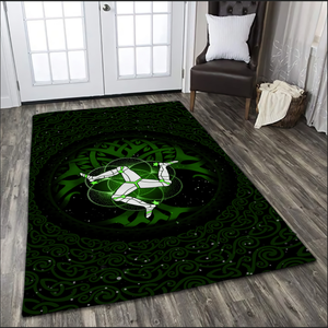 Celtic culture Triskelion Triple Green pattern 3D print Rug