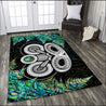 New Zealand Aotearoa Maori Tiki Silver Fern Paua Shell Rug ML