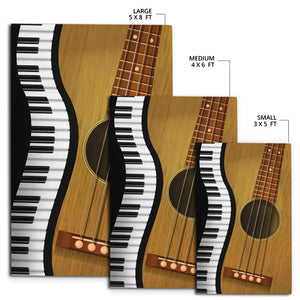 Guitar Piano Musical Instrument 3D Rug