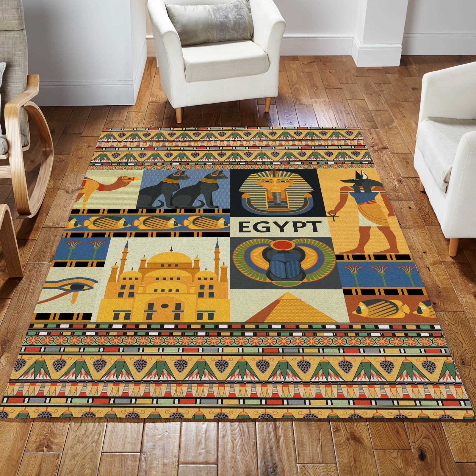 Ancient Egyptian Mythology Culture 3D print Rug