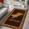 Personalized Name Bull Riding 3D Rug Cowboy Pattern