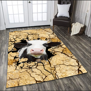 Dairy Cattle Crack 3D Rug