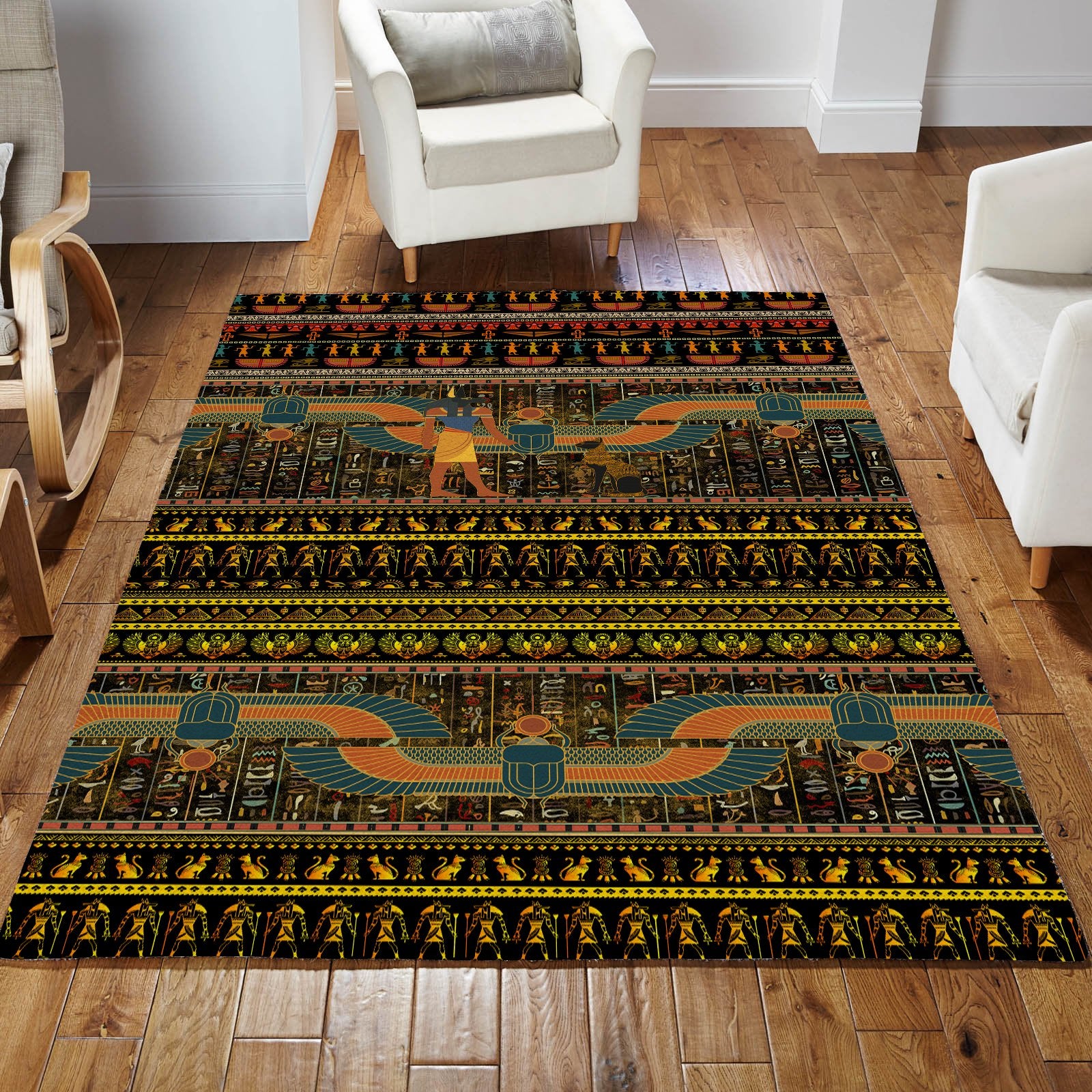 Ancient Egyptian Mythology Culture 3D print Rug