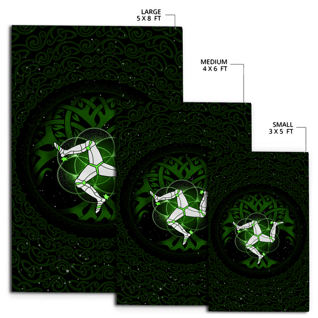 Celtic culture Triskelion Triple Green pattern 3D print Rug